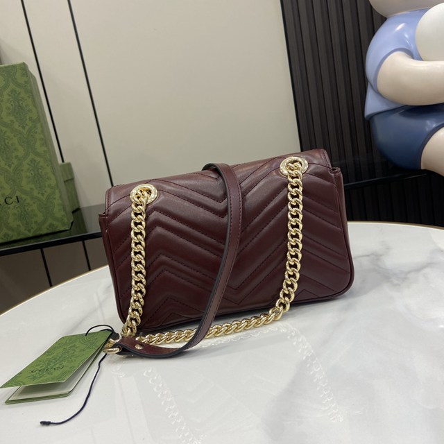 gucci專櫃新款原廠皮手袋斜挎包 古馳GG Marmont系列絎縫迷你手袋 jcp2344